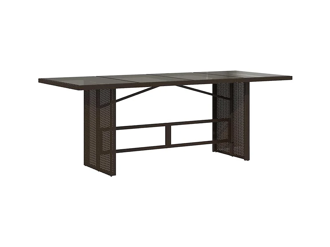 Ensemble de bistro de jardin 7 pcs coussins marron poly rotin