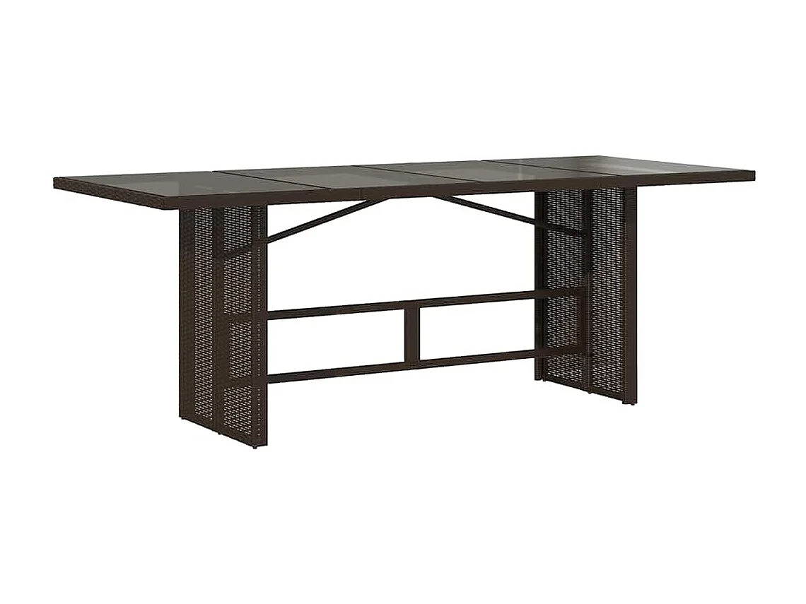 Ensemble de bistro de jardin 7 pcs coussins marron poly rotin