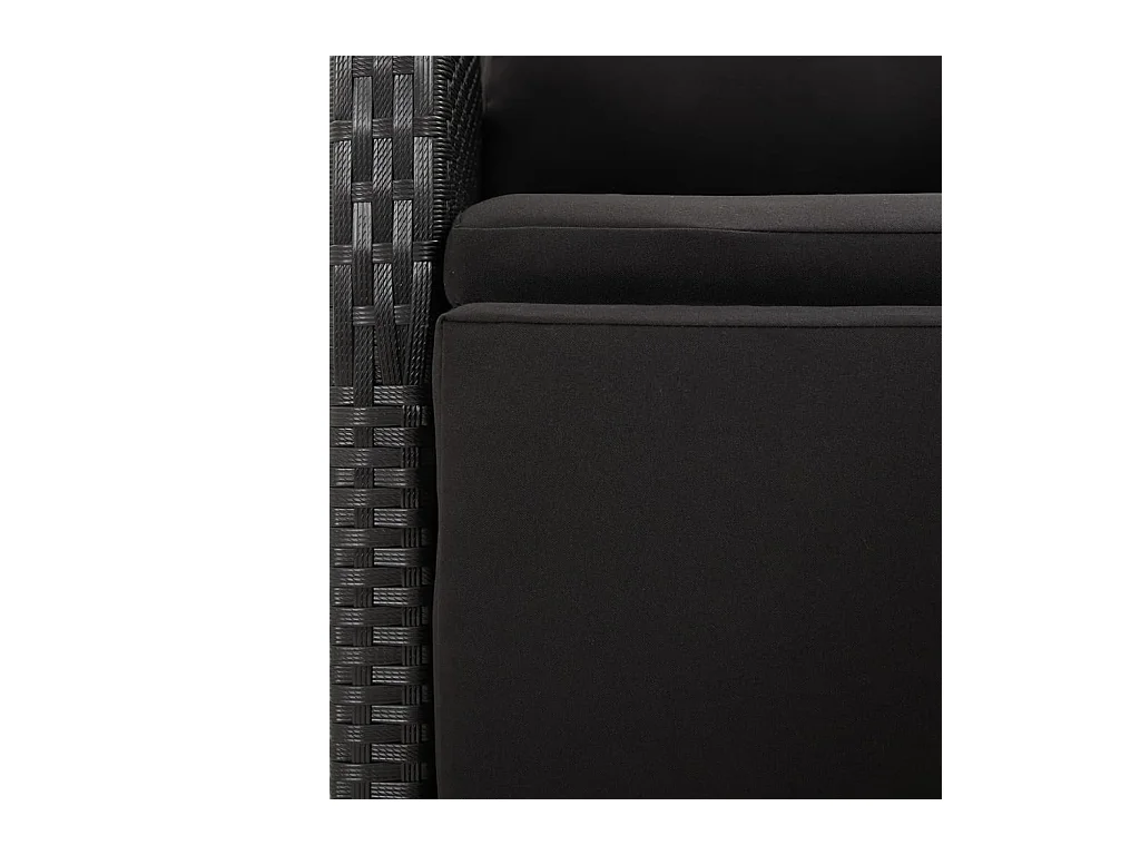 Ensemble à manger de jardin coussins 5pcs Noir Résine tressée