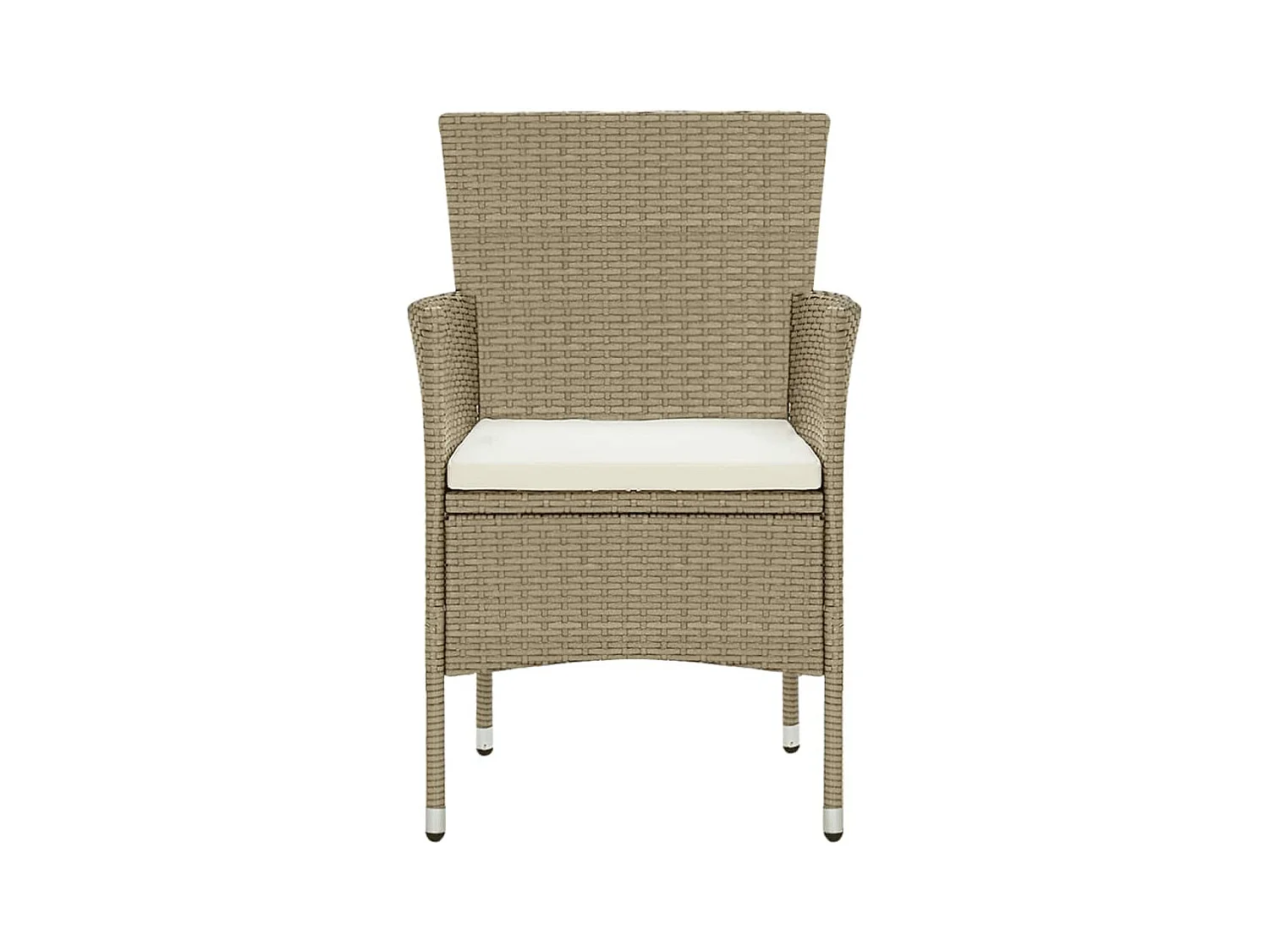 9-tlg. Garten-Essgruppe mit Kissen Poly Rattan Beige