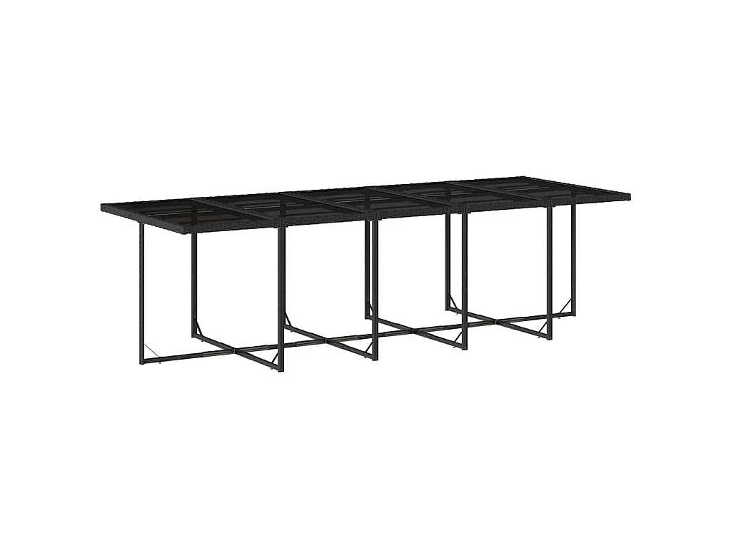 11-tlg. Garten-Essgruppe mit Kissen Schwarz Poly Rattan