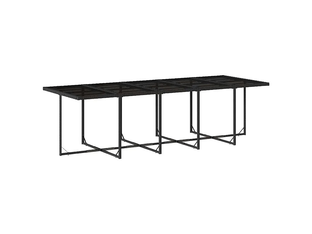 Set da Pranzo da Giardino 11 pz con Cuscini in Polyrattan Nero