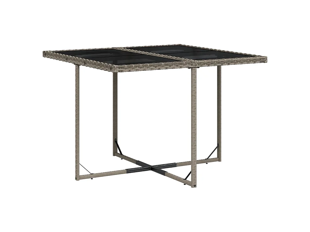 Set da Pranzo da Giardino 9 pz con Cuscini in Polyrattan Grigio