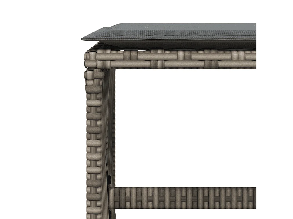 Set da Pranzo da Giardino 9 pz con Cuscini in Polyrattan Grigio