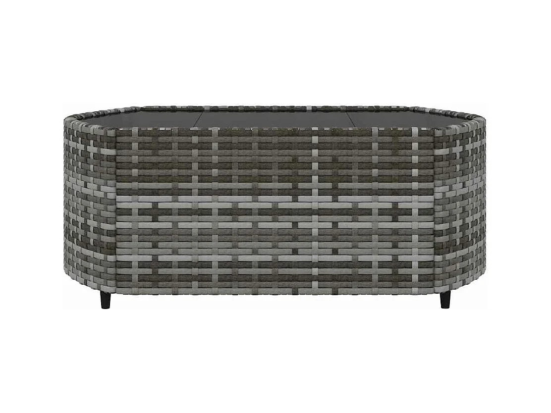 Salon de jardin 3 pcs avec coussins Gris Résine tressée