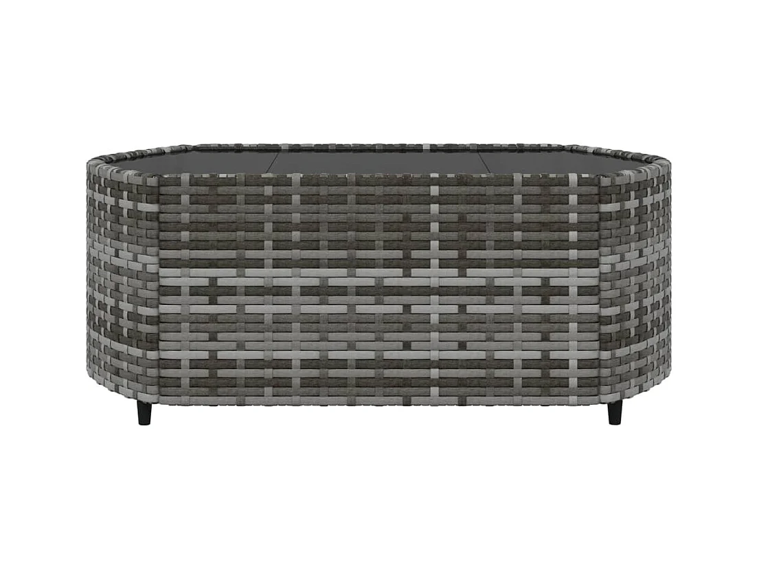 Salon de jardin 3 pcs avec coussins Gris Résine tressée