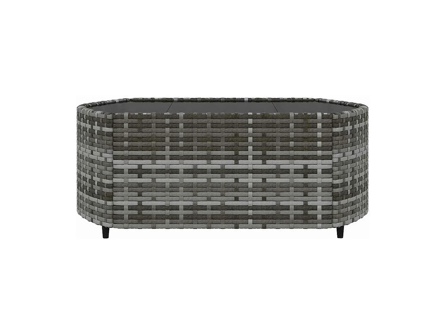 Salon de jardin 3 pcs avec coussins Gris Résine tressée