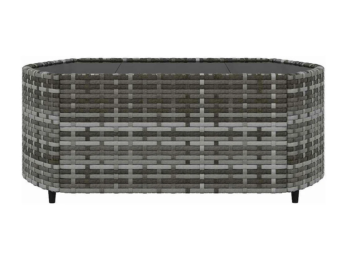 Salon de jardin 3 pcs avec coussins Gris Résine tressée