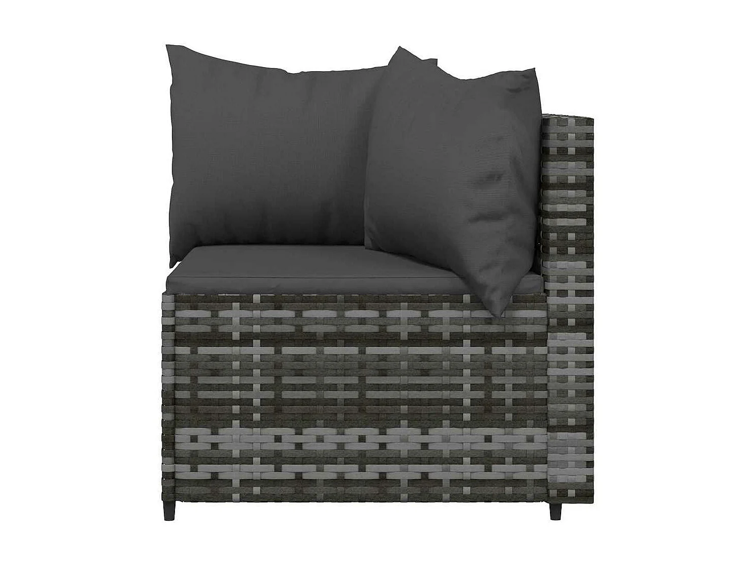 Salon de jardin 3 pcs avec coussins Gris Résine tressée