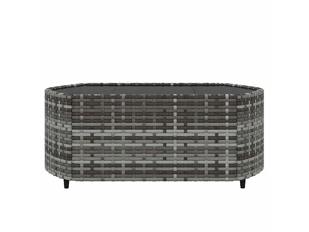 Salon de jardin 3 pcs avec coussins Gris Résine tressée