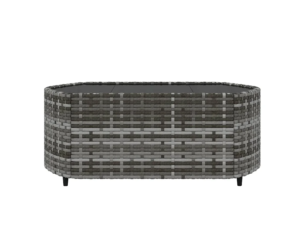 Salon de jardin 3 pcs avec coussins Gris Résine tressée