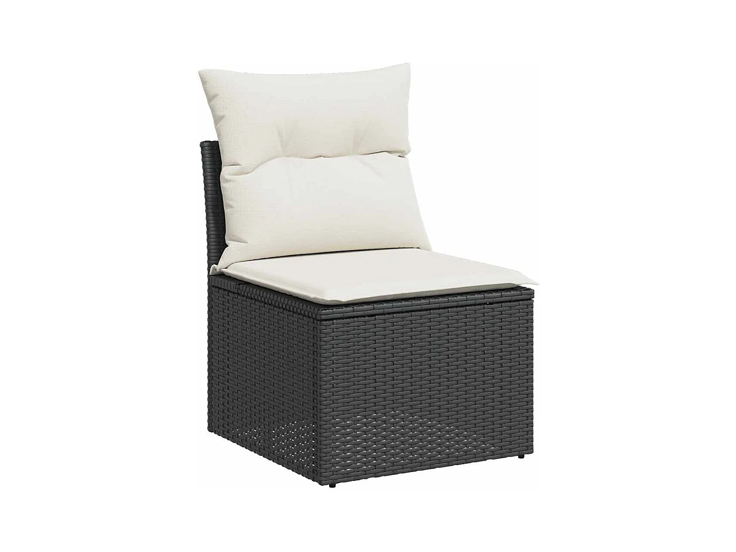 Salon de jardin 6 pcs avec coussins noir résine tressée