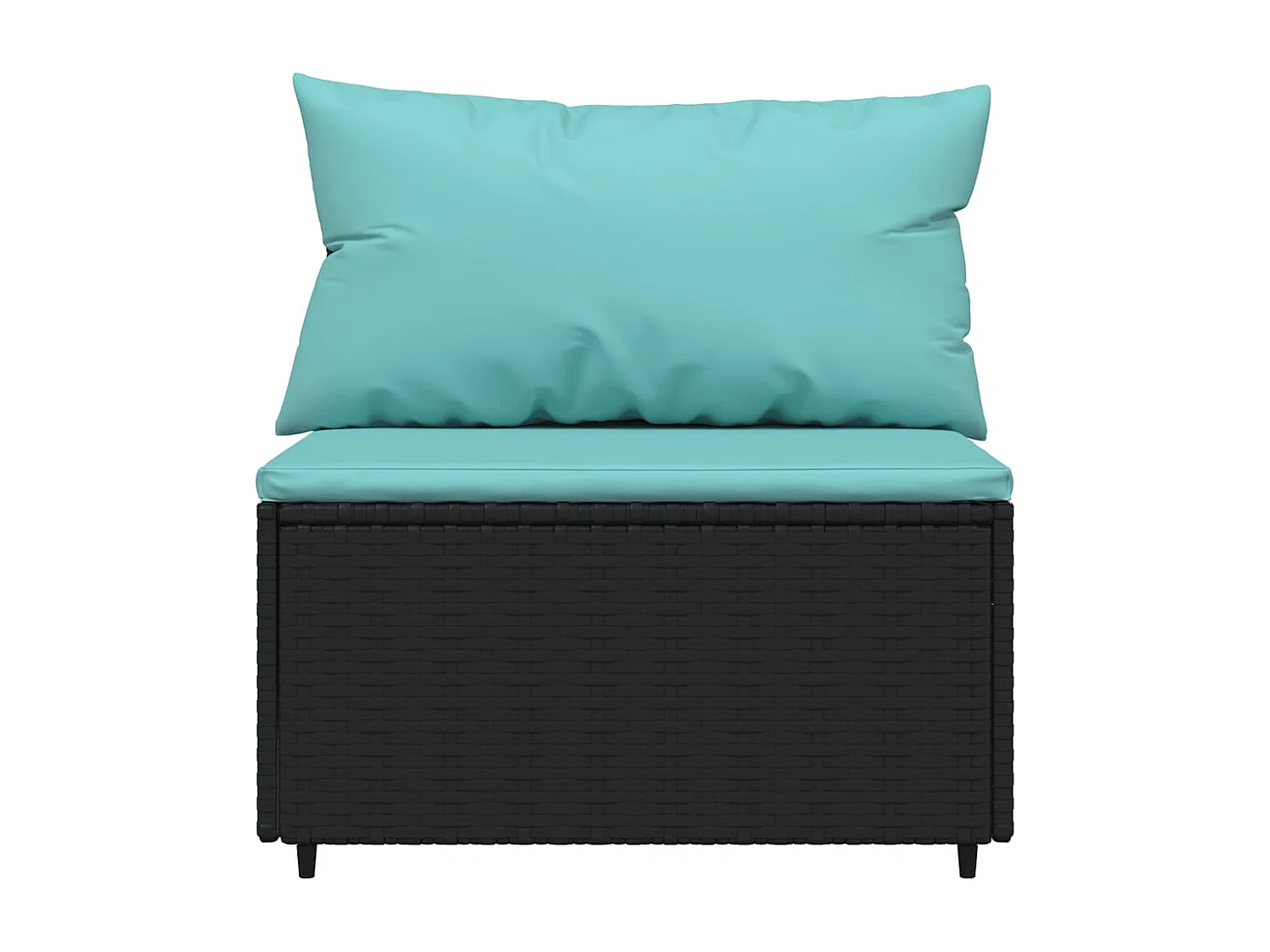 Salon de jardin 4 pcs avec coussins Noir Résine tressée