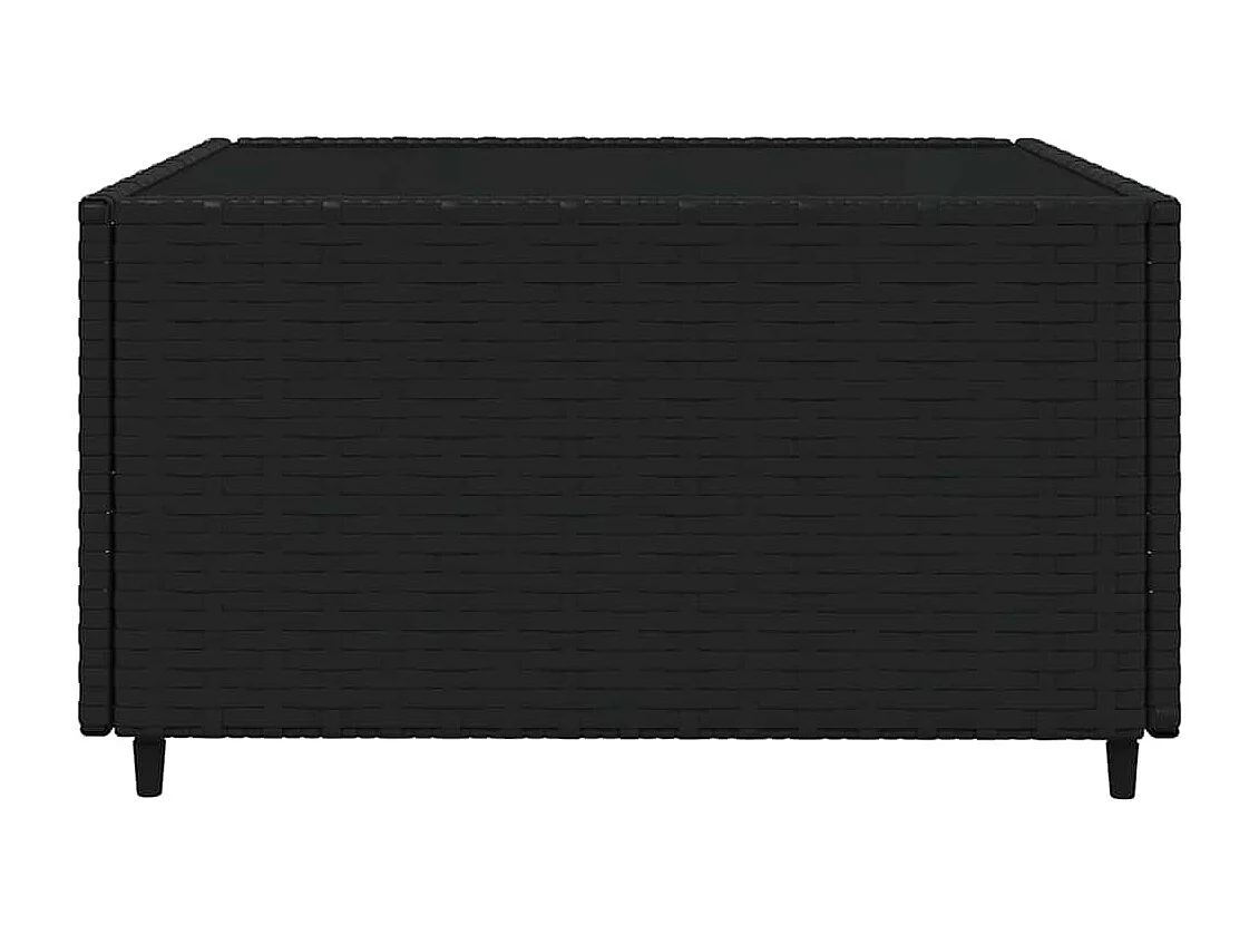 Salon de jardin 4 pcs avec coussins Noir Résine tressée