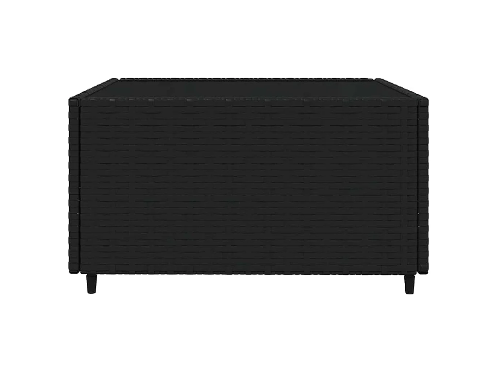 Salon de jardin 4 pcs avec coussins Noir Résine tressée