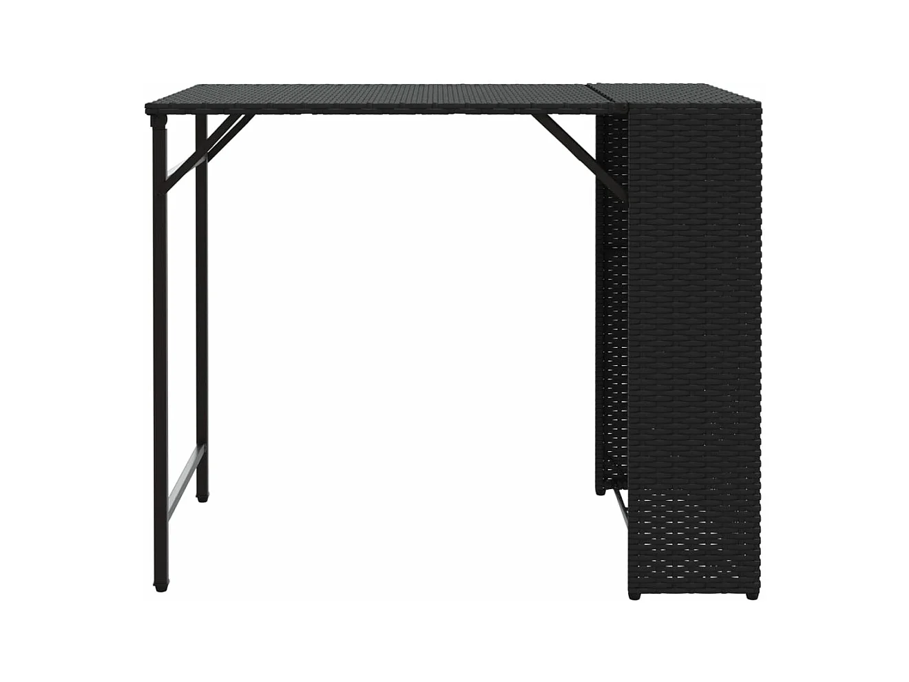 Ensemble à manger de jardin 5 pcs pliable noir résine tressée