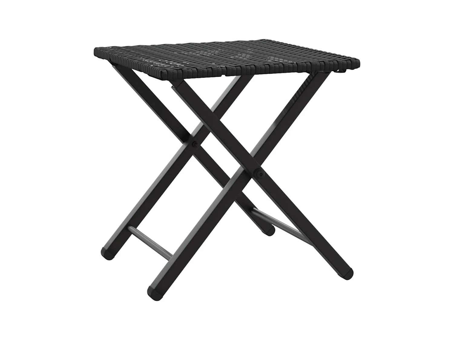 Ensemble à manger de jardin 5 pcs pliable noir résine tressée