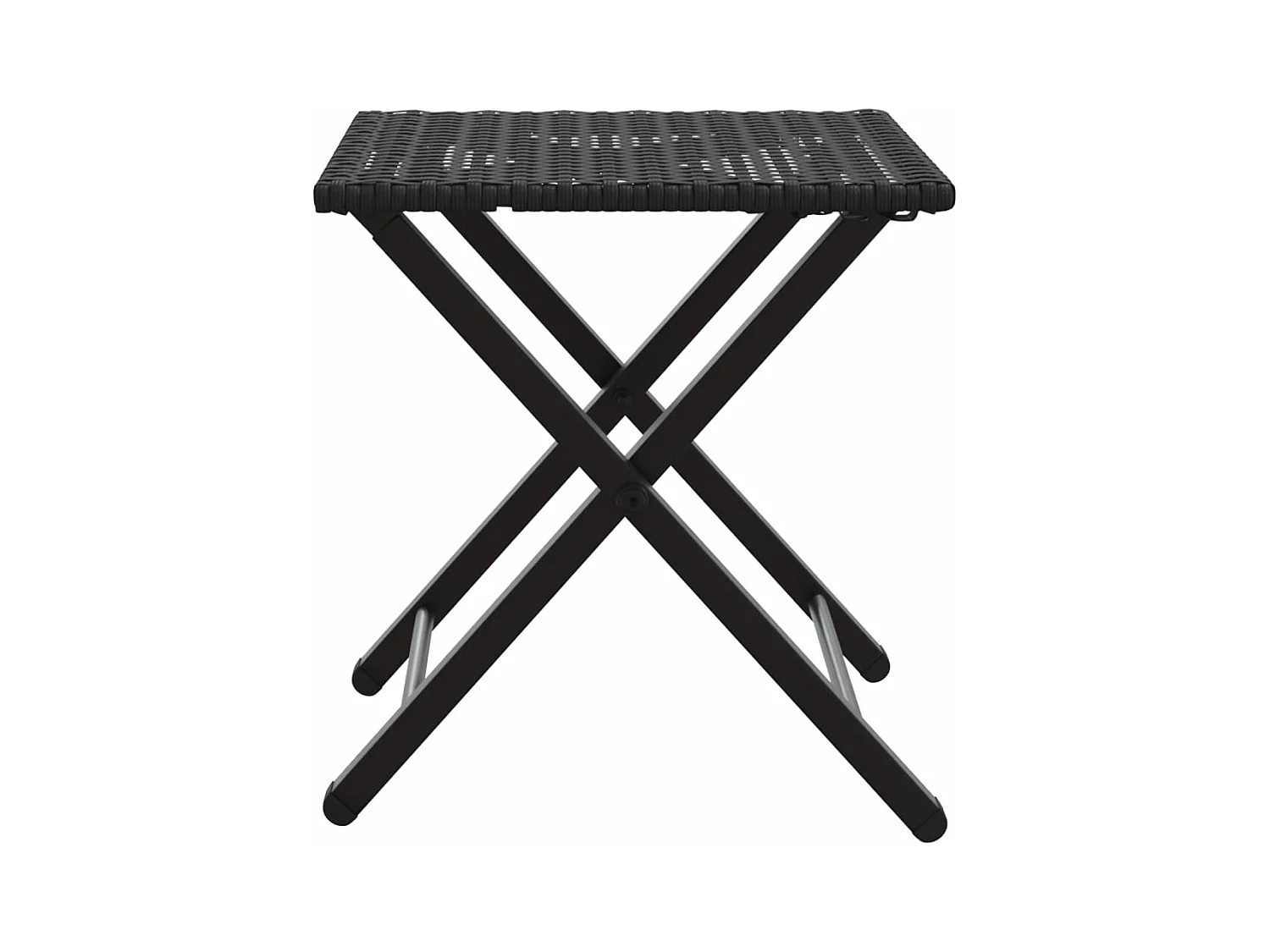 Ensemble à manger de jardin 5 pcs pliable noir résine tressée