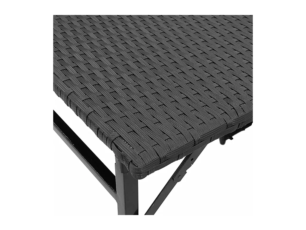 Ensemble à manger de jardin 5 pcs pliable noir résine tressée