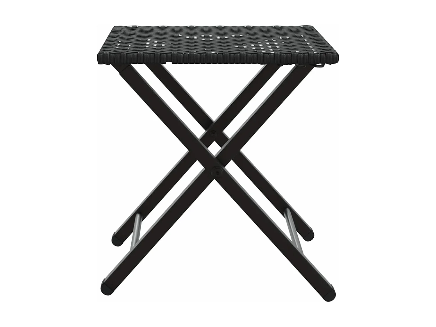 5 pcs conjunto de jantar para jardim dobrável vime PE preto