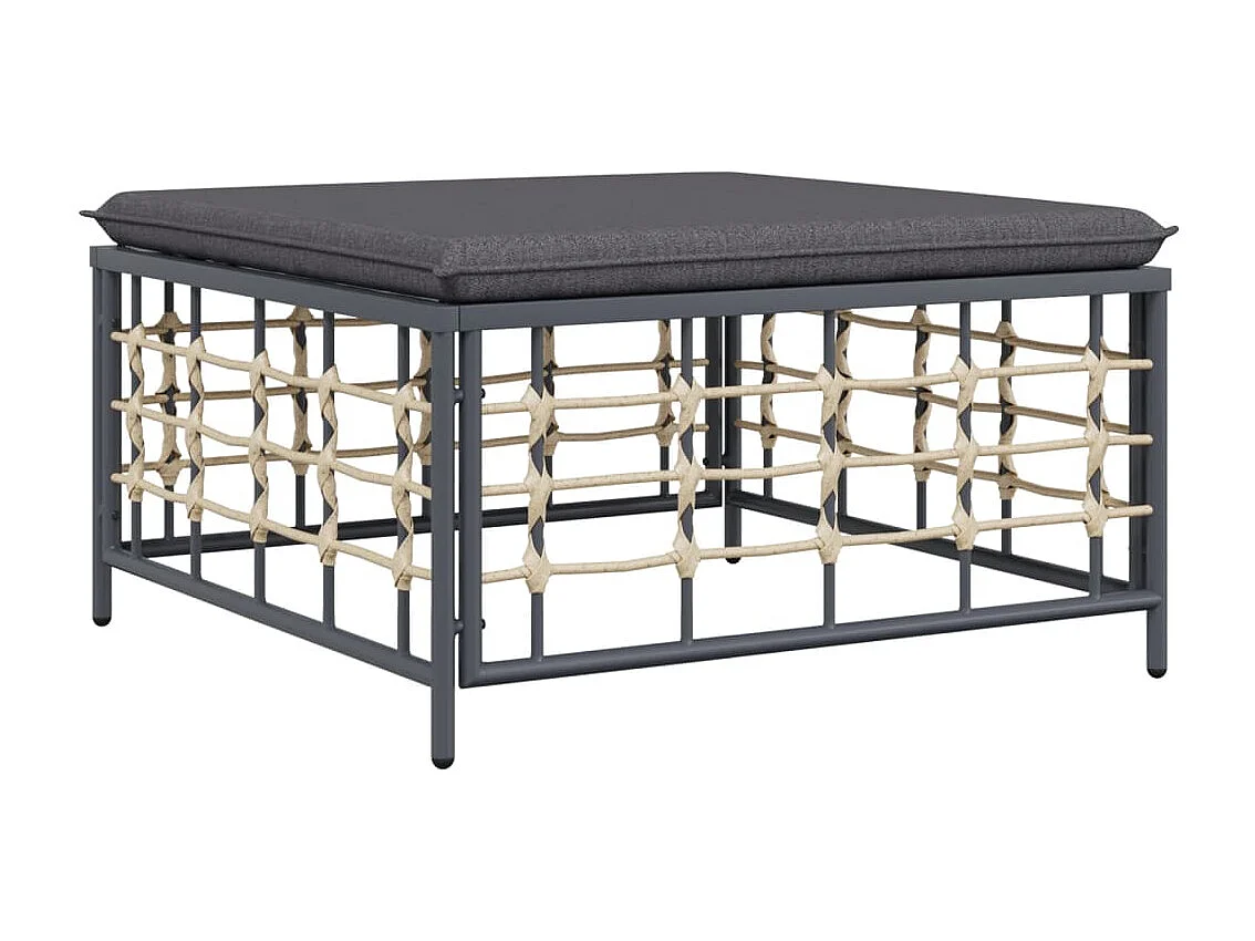 8-tlg. Garten-Lounge-Set mit Kissen Anthrazit Poly Rattan