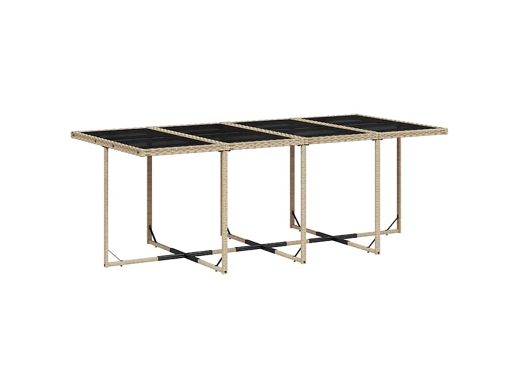 9-delige Tuinset met kussens poly rattan gemengd beige