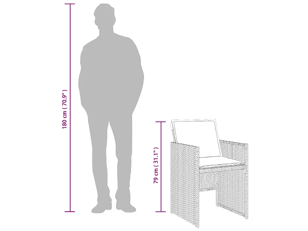 Ensemble à manger de jardin et coussins 9 pcs mélange beige