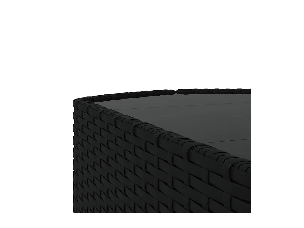 Salon de jardin 3 pcs avec coussins Noir Résine tressée