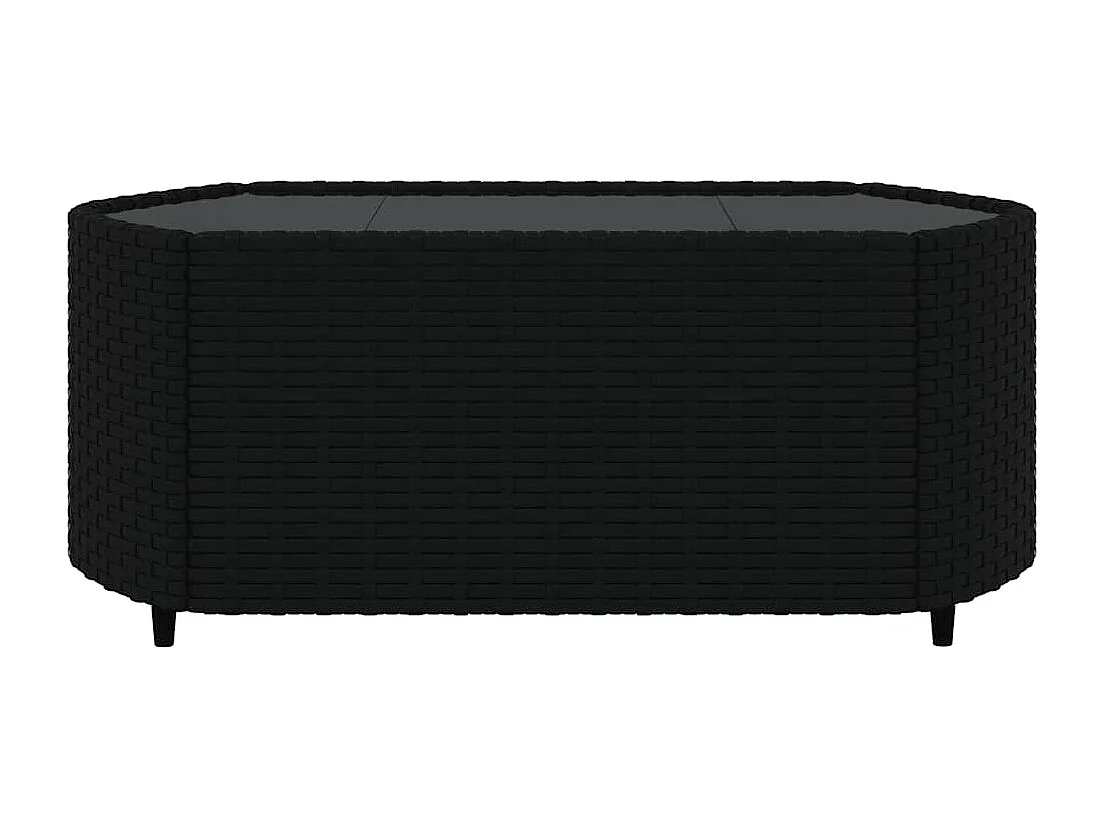 Salon de jardin 3 pcs avec coussins Noir Résine tressée