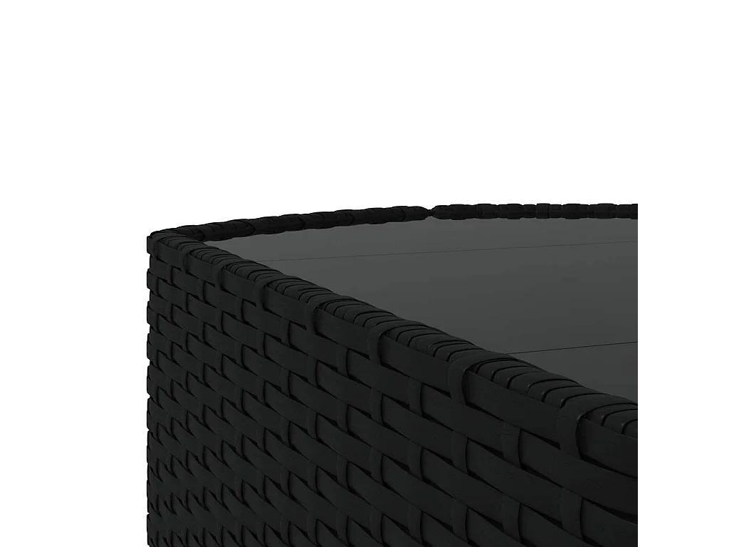 Salon de jardin 3 pcs avec coussins Noir Résine tressée