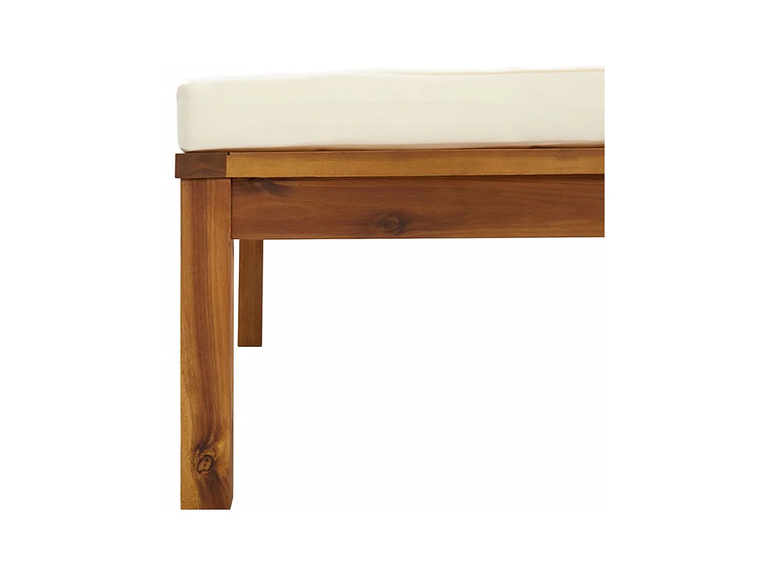 8 pcs conjunto lounge jardim c/ almofadões creme acácia maciça