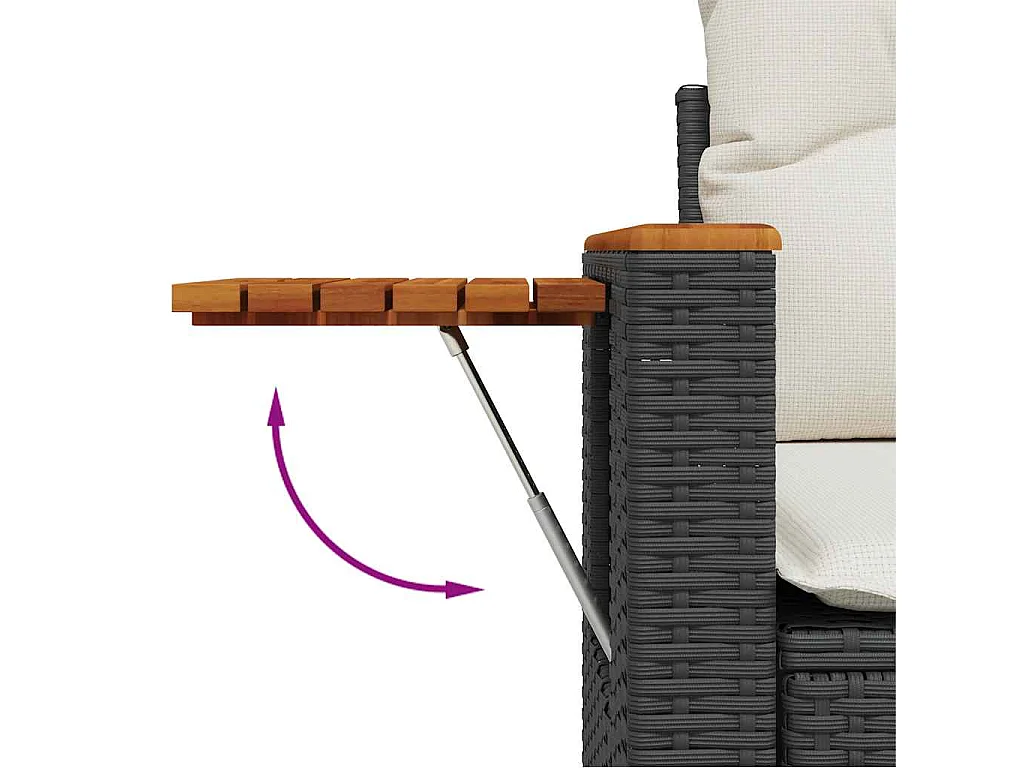 4-tlg. Garten-Sofagarnitur mit Kissen Schwarz Poly Rattan