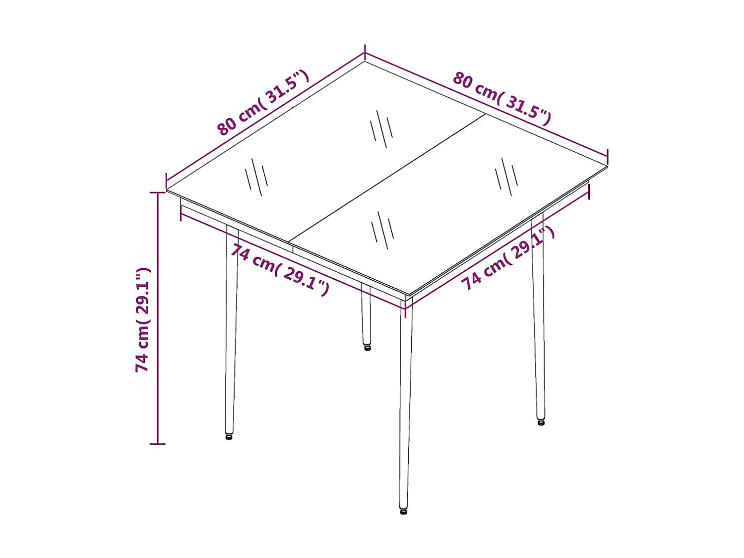 Set da Pranzo per Giardino 3 pz con Cuscini Polyrattan e Vetro