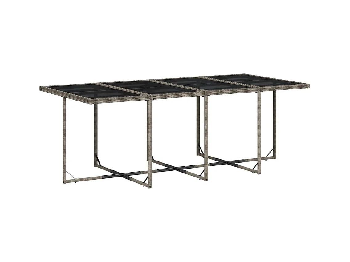 Ensemble à manger de jardin coussins 13 pcs gris résine tressée