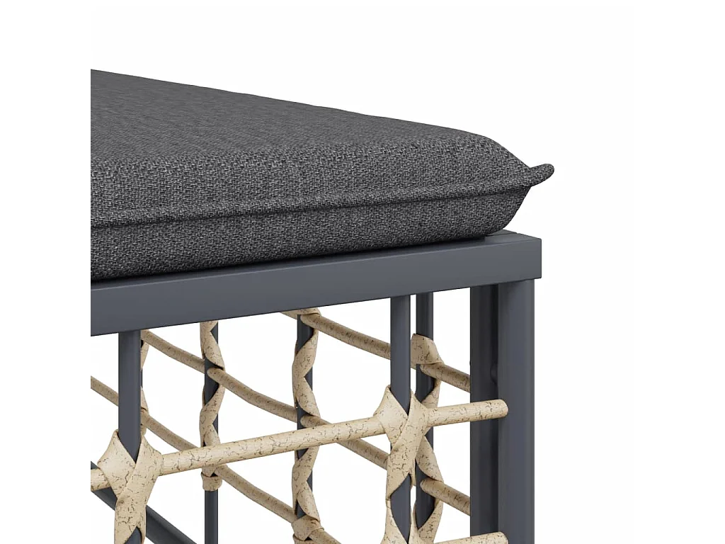 6-tlg. Garten-Lounge-Set mit Kissen Anthrazit Poly Rattan