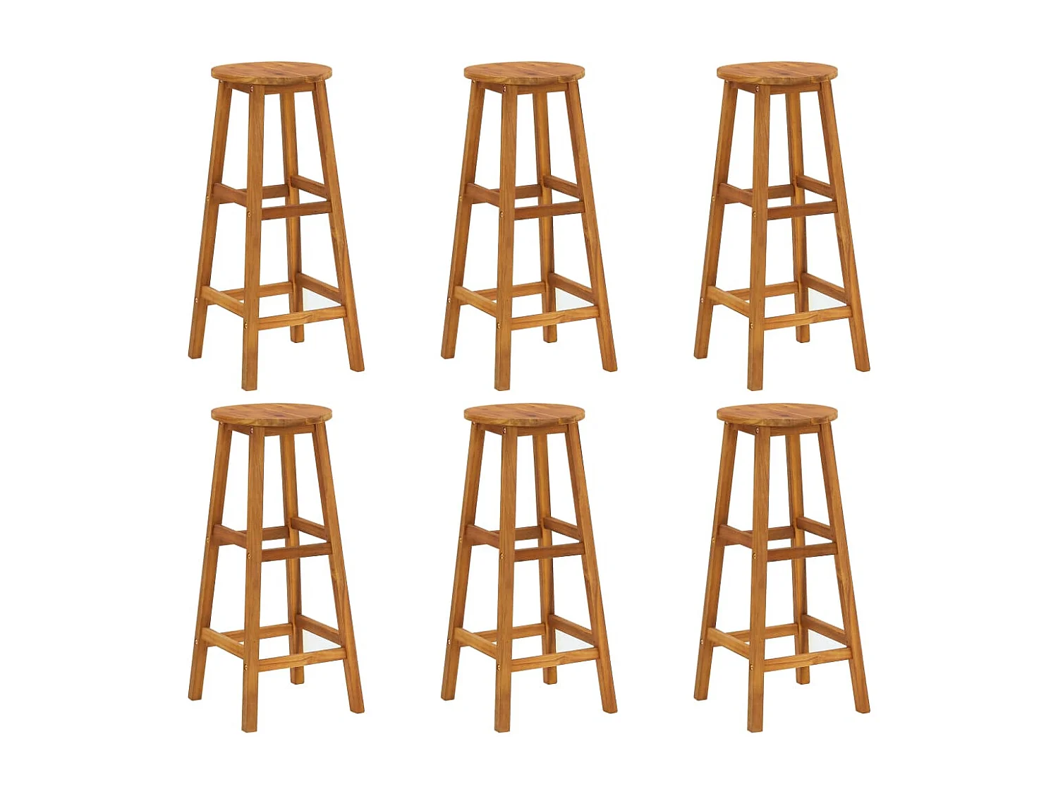 Set da Bar da Giardino 7 pz in Legno Massello di Acacia