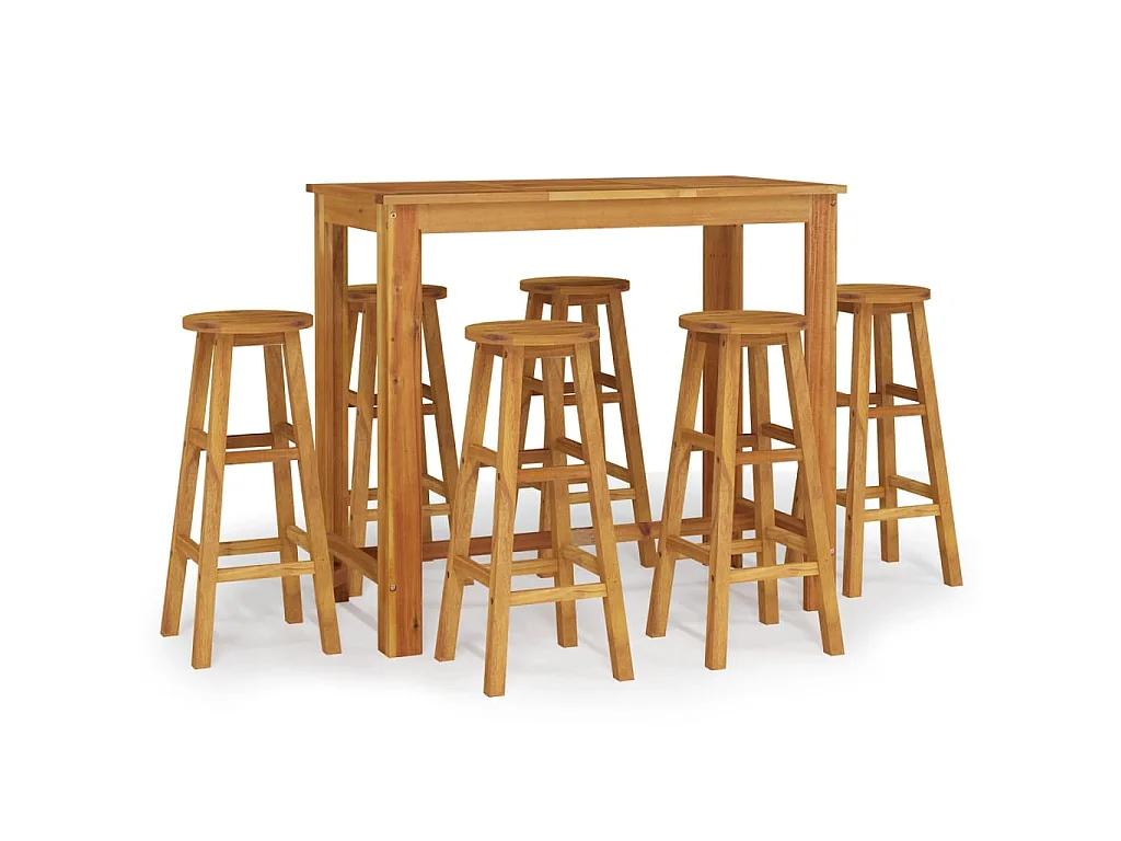 7-delige Tuinbarset massief acaciahout