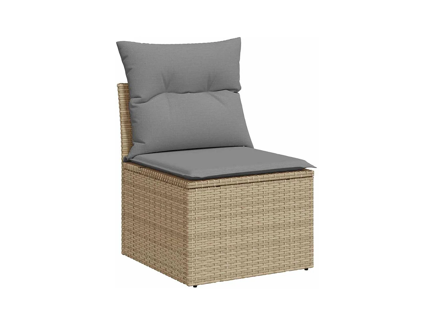 Salon de jardin avec coussins 2 pcs beige résine tressée acacia