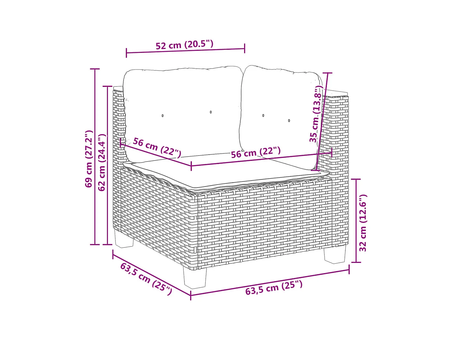 Set Divano da Giardino 6 pz con Cuscini Beige in Polyrattan
