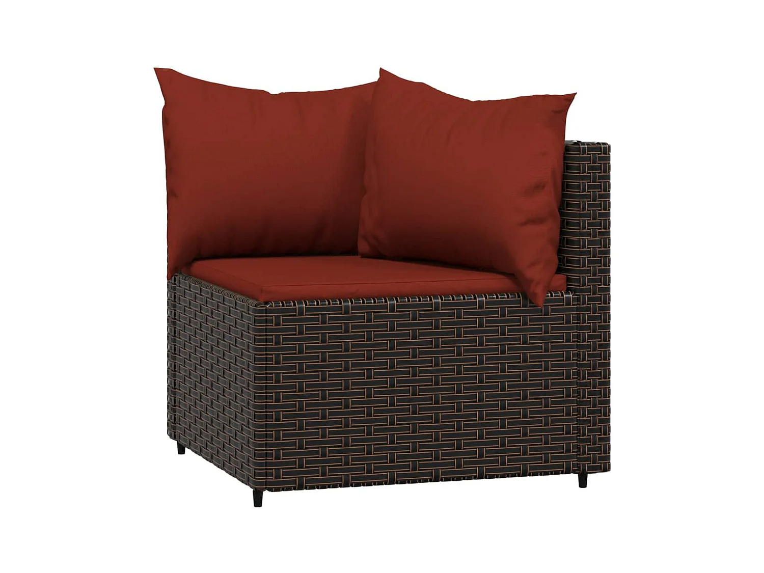 3-delige Loungeset met kussens poly rattan bruin