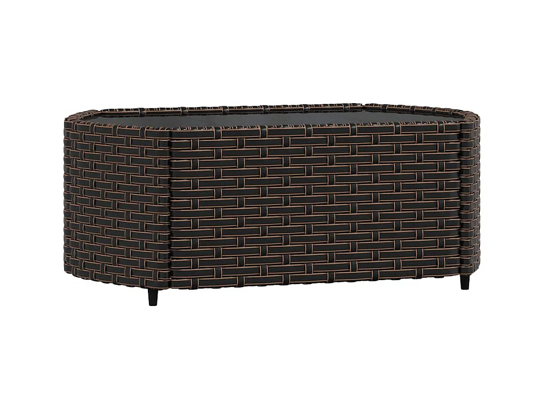 3-delige Loungeset met kussens poly rattan bruin