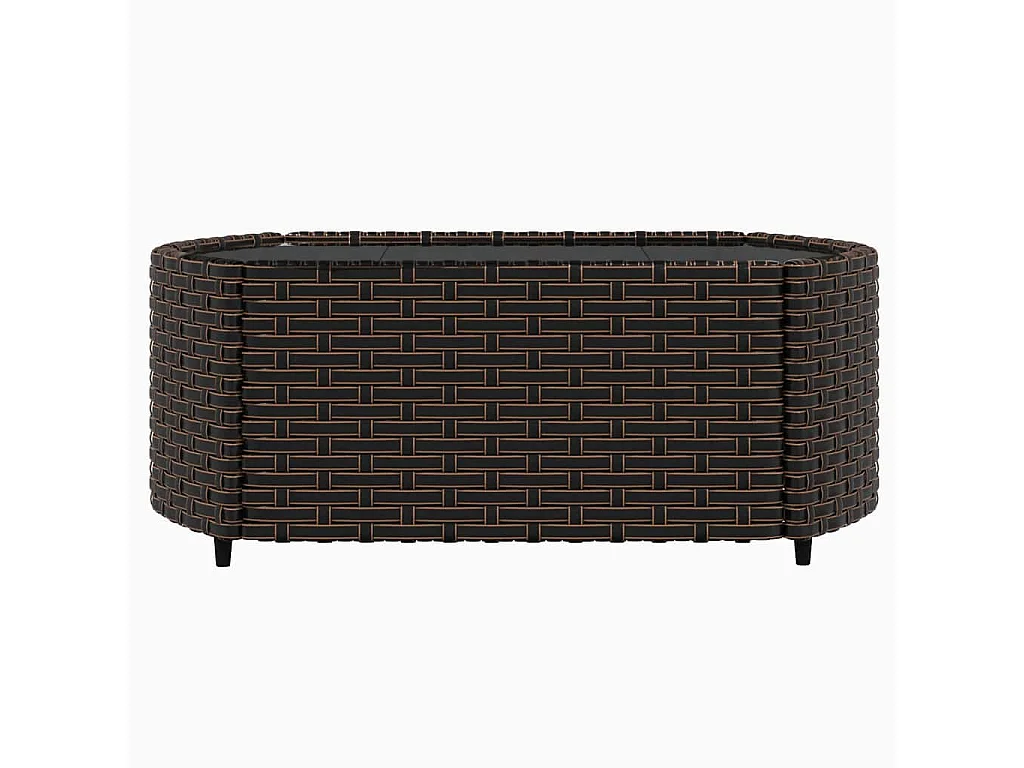 3-delige Loungeset met kussens poly rattan bruin