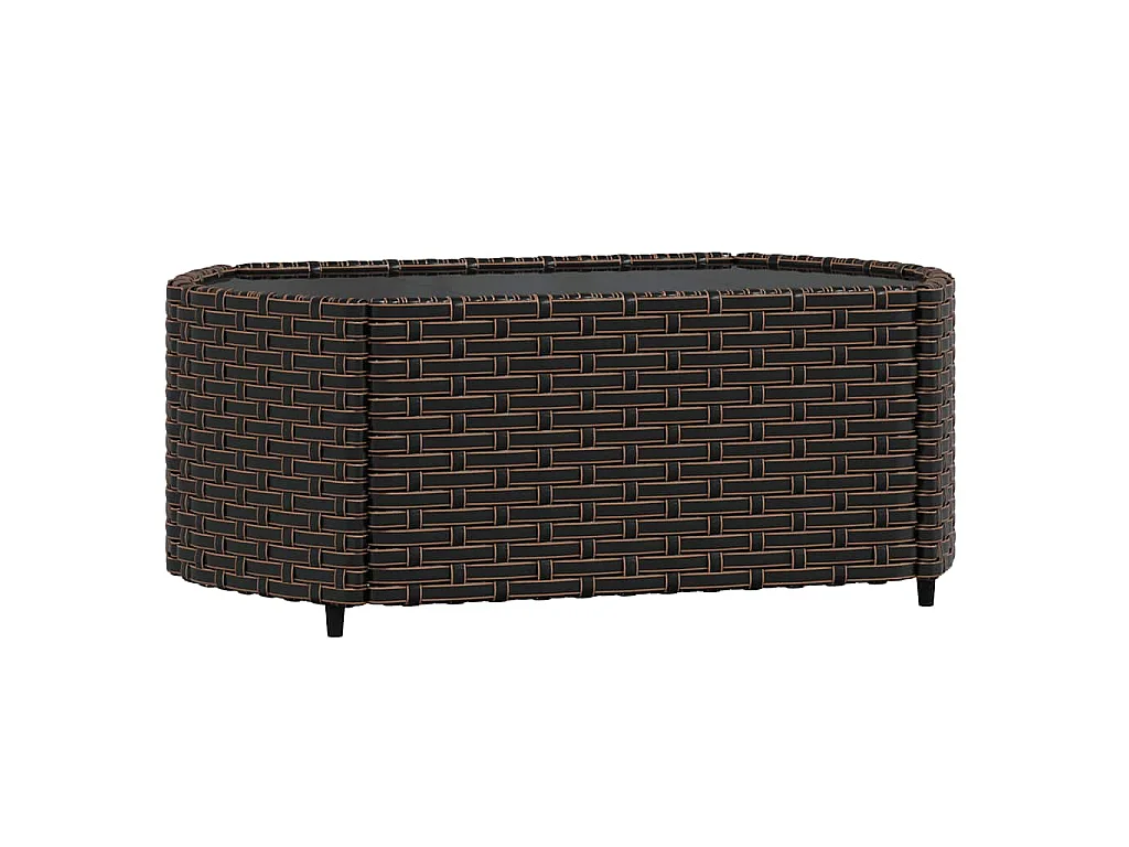 Set Mobili da Giardino 3 pz con Cuscini in Polyrattan Marrone