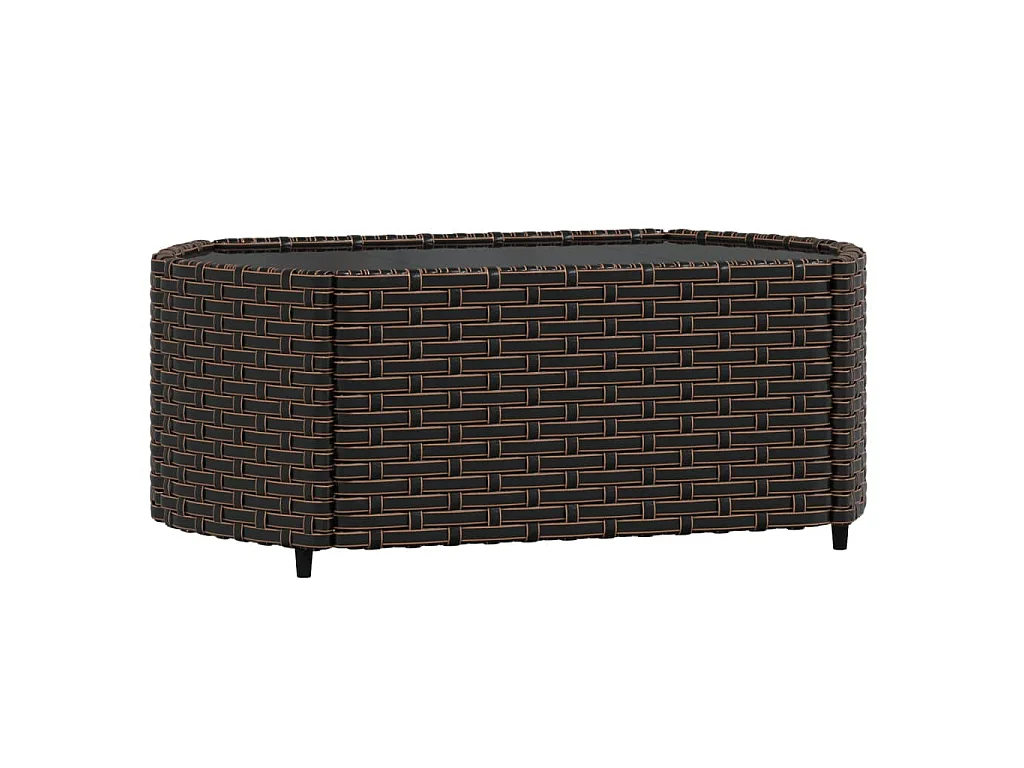 Set Mobili da Giardino 3 pz con Cuscini in Polyrattan Marrone
