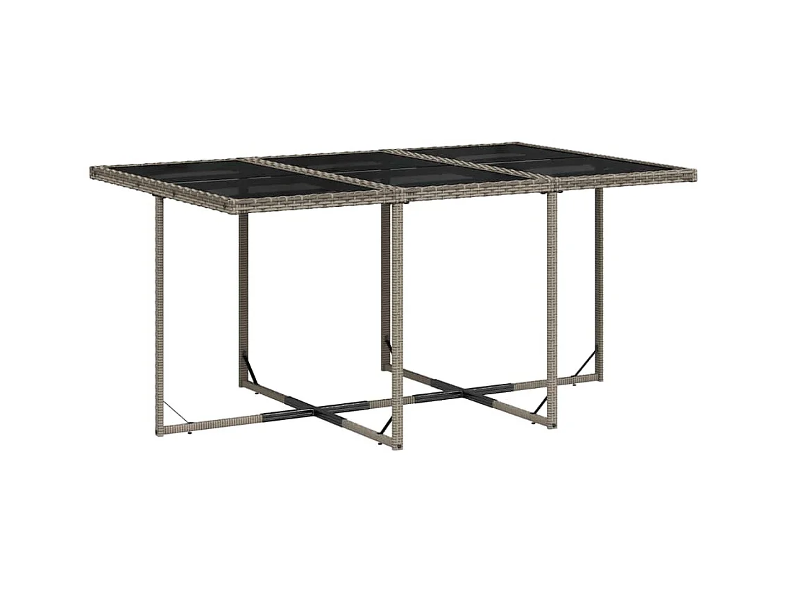 11-tlg. Garten-Essgruppe mit Kissen Grau Poly Rattan