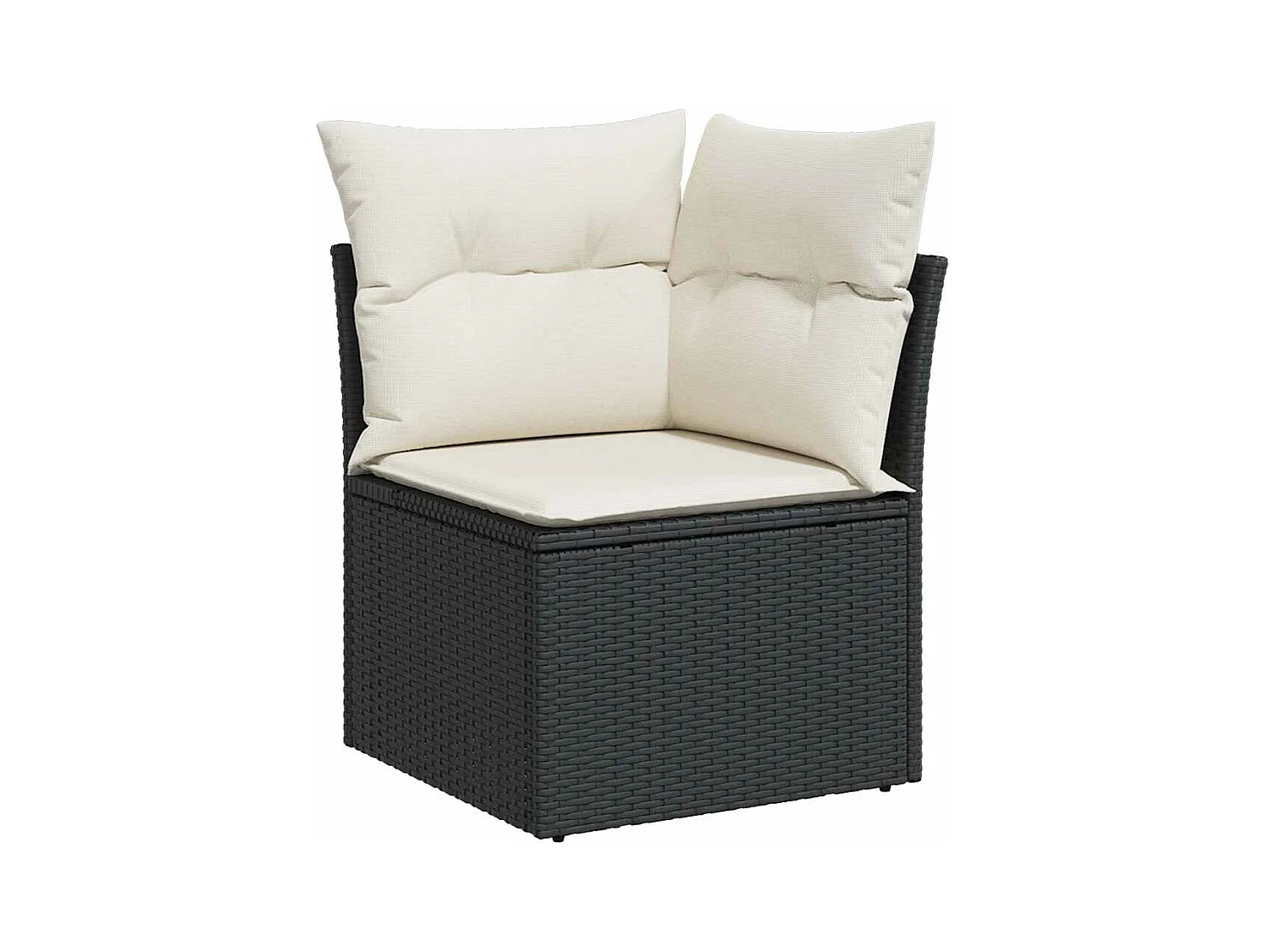 Salon de jardin 6 pcs avec coussins noir résine tressée