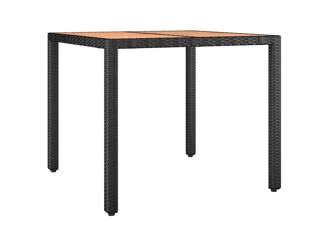 3-delige Tuinset met kussens poly rattan zwart