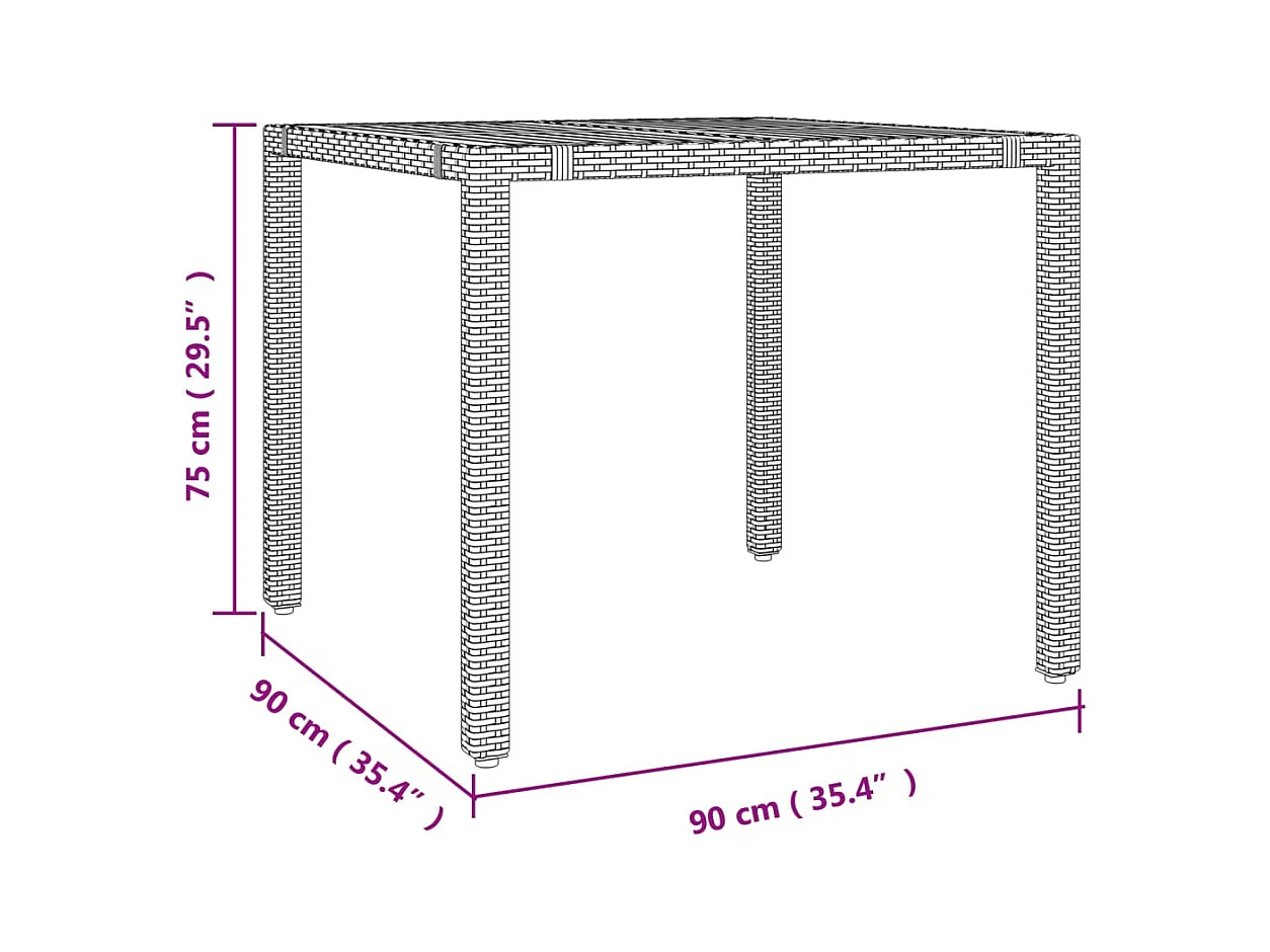 3-delige Tuinset met kussens poly rattan zwart