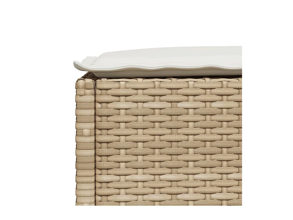 Set Divano da Giardino 5 pz con Cuscini Beige in Polyrattan