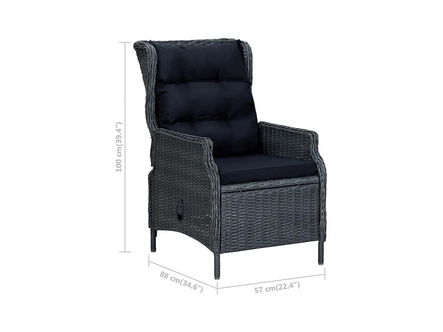 7-delige Tuinset donkergrijs